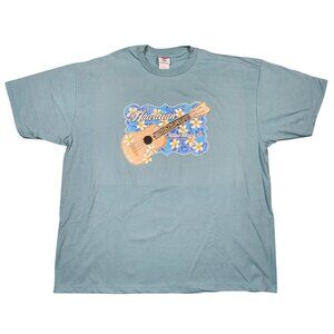 Hawaiian Island Ukulele Co. Jerzees 2X XXL T-Shirt Honolulu Hawaii Blue Teal